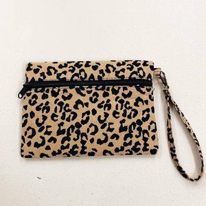 Canvas Clutch/Wristlet - Leopard